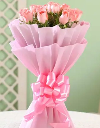 15 Pink Rose Bunch