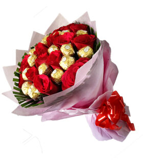 chocolate bouquet with flowers in hyderabad